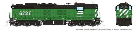 HO Rapido EMD SD9 (DC/Silent): Burlington Northern: #6232 - 50228