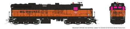 HO Rapido EMD SD10 (DC/DCC/Sound): Milwaukee Road: #552 - 50632