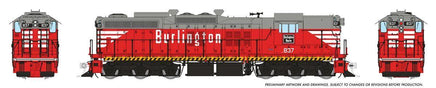 HO Rapido EMD SD9 (DC/DCC/Sound): Burlington (C&S): #837 - 50624