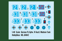 1/48 Hobby Boss German Pzkpfw IV Ausf.J Medium Tank 84842
