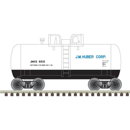 N Atlas Trainman Beer Can Tank Car JM Huber (JMHX) #6010 - 50006880 - MPM Hobbies