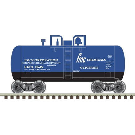 N Atlas Trainman Beer Can Tank Car FMC Chemicals (GATX) #10745 - 50006876 - MPM Hobbies