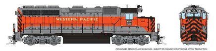 HO Rapido EMD GP40 (DC/DCC/Sound): Western Pacific - Zephyr: #3511 40537