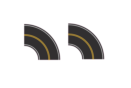 N Easy Streets Fresh Asphalt Tight Turn - No Passing (Qty 2) 325-2000