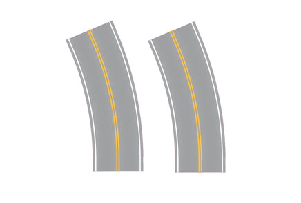 HO Easy Streets Aged Asphalt Broad Turn - No Passing (Qty 2) 315-3010