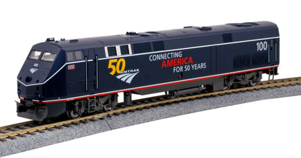 HO Kato GE P42 "Genesis" Amtrak Midnight Blue #100 with 50th Anniversary Logo with ESU Loksound 37-6113-L - MPM Hobbies