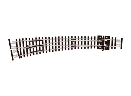 N Scale Peco SL-E387F Curved Turnout Large Radius Left Hand 6702 - MPM Hobbies