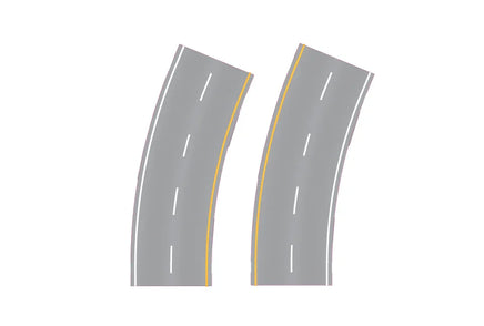 HO Easy Streets Aged Asphalt Broad Turn - Interstate (1 Pair) 315-3011