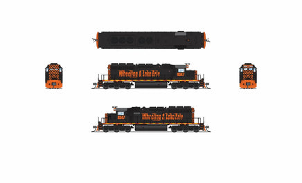 N Broadway Ltd EMD SD40-2 W&LE 6389 Black & Orange No-Sound / DCC-Ready 9493