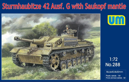 1/72 Uni Model Sturmhaubitze 42 Ausf.G with Saukopf Mantle 288