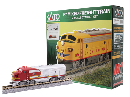 N Kato F7 Freight Train Starter Set AT&SF 106-0049
