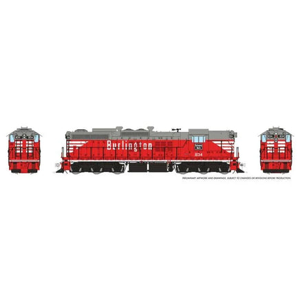 HO Rapido EMD SD9 (DC/Silent): Burlington (C&S): #834 - 50223