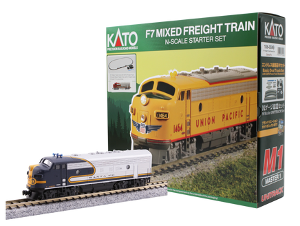N Kato F7 Freight Train Starter Set AT&SF Bluebonnet 106-0051