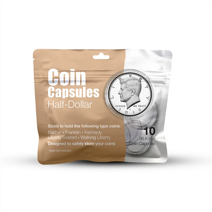 Whitman Coin Capsules - Half Dollars (10 Count) 4542