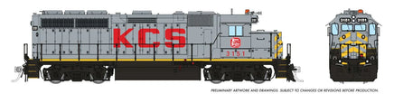 HO Rapido EMD GP40 (DC/Silent): KCS: #3151 w/Extended Range DB 40040