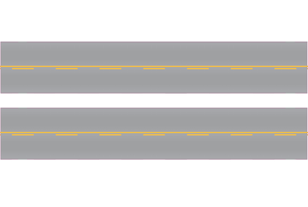 N Easy Streets Aged Asphalt Straight Section - Single Passing - No White Lines (Qty 2) 325-3131