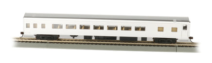 HO Bachmann Unlettered Aluminum Smooth-Side Coach with Lighted Interior 14208 - MPM Hobbies