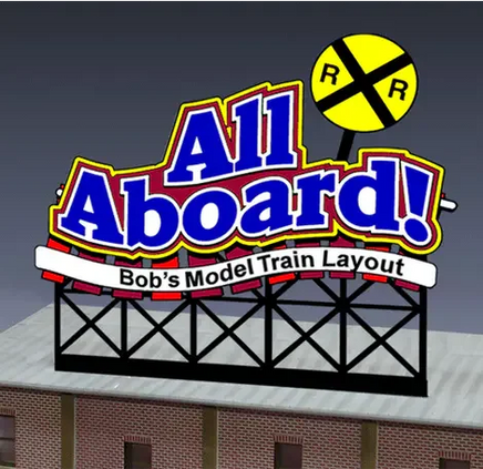 N/HO Miller Engineering Small All Aboard Billboard 44-1852 - MPM Hobbies