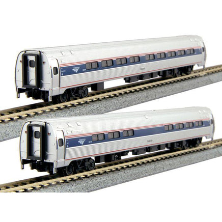 N Kato Amfleet I Coach Phase VI 2-Car Set A with Preinstalled Interior Lights 106-8003-1 - MPM Hobbies