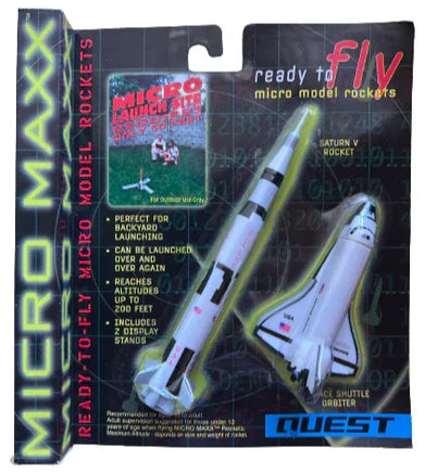 Quest Micro Maxx Space Shuttle & Saturn V Dual Rocket Pack - Q5643