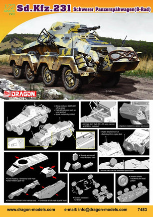 1/72 Dragon Model Sd.Kfz. 231 Schwerer Panzerspähwagen (8-Rad) 7483