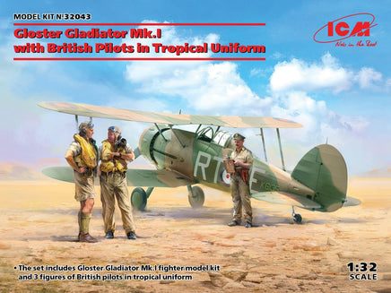 1/32 ICM Gloster Gladiator Mk.I with British Pilots in Tropical Uniform 32043