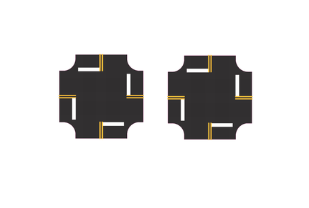 N Easy Streets Fresh Asphalt 4 Way Intersection - 4 Way Stop (Qty 2) 325-2072
