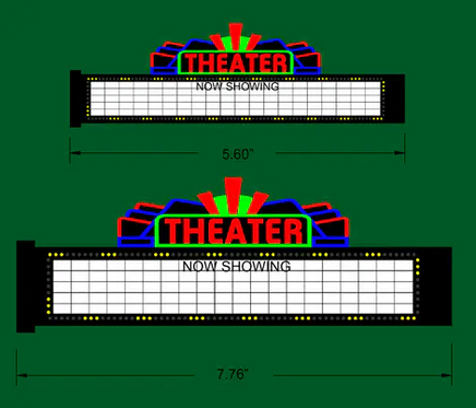 N/HO Miller Engineering Medium Theater Marquee Sign 1182