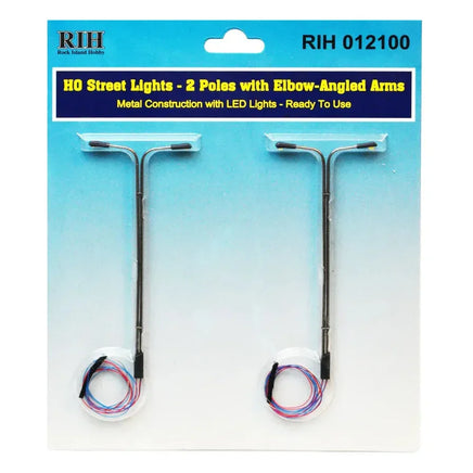 HO Rock Island Street Light Double Pole 2 Elbow 12100