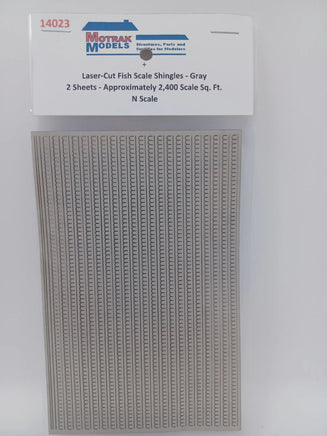 N Motrak Models Laser-Cut Fish Scale Shingles Gray 14023