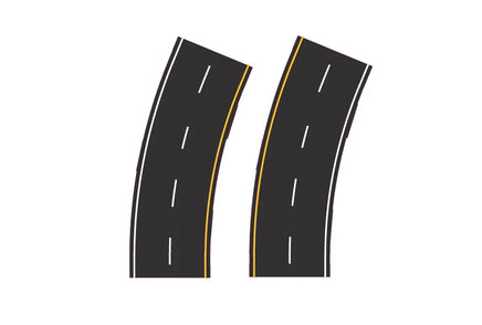 HO Easy Streets Fresh Asphalt Broad Turn - Interstate (1 Pair) 315-2011