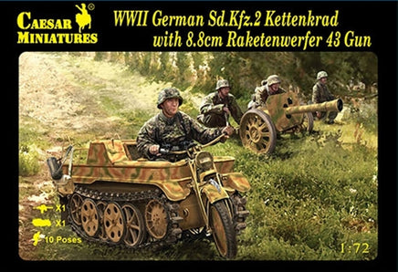 1/72 Pegasus WWII German Kettenkrad & Raketenwerfer 43 Gun C096