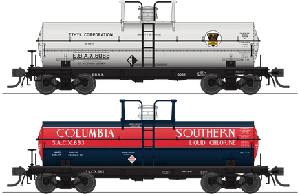 HO Broadway Ltd 6,000 Gallon Tank Cars Variety Set E (2-Pack) 6474