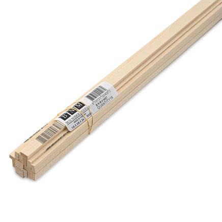 Bud Nosen Basswood Stick 1/4" x 3/8" x 24" (16/pkg) 3457 - MPM Hobbies