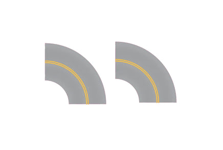 N Easy Streets Aged Asphalt Tight Turn No Passing - No White Lines (Qty 2) 325-3100 - MPM Hobbies
