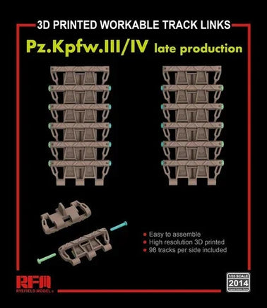 1/35 Ryefield Models 3D Printed Workable Track Links Pz.Kpfw.III/IV Late Production 2014