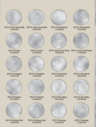 Whitman H.E. Harris Coin Folder - National Park Quarters Collection #1: 2010-2015 2880