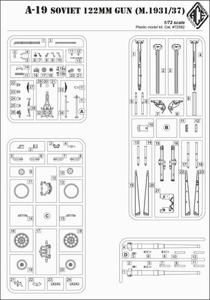 1/72 ACE Model A-19 Soviet WWII 122mm Heavy Gun 72582