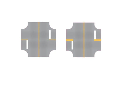 HO Easy Streets Aged Asphalt 4 Way Intersection Road - 2 Stop (Qty 2) 315-3071 - MPM Hobbies