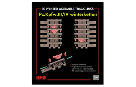 1/35 Ryefield Models 3D Printed Workable Track Links Pz.Kpfw.III/IV Winterketten 2018