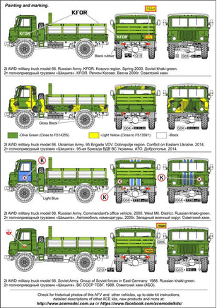 1/72 ACE Model Soviet All-Road Military Truck GAZ-66 72182