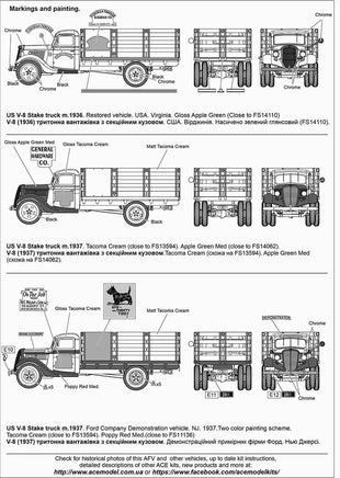 1/72 ACE Model US V-8 Stake Truck m.1936/37 72584