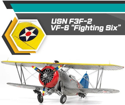 1/48 Academy US Navy Fighter F3F-2 VF-6 "Fighting Six" 12326 - MPM Hobbies
