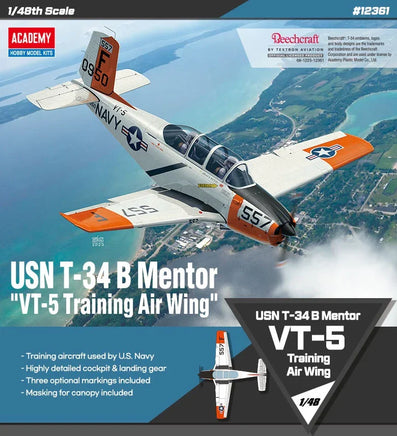 1/48 Academy USN T-34B Mentor "VT-5 Training Air Wing" 12361 - MPM Hobbies