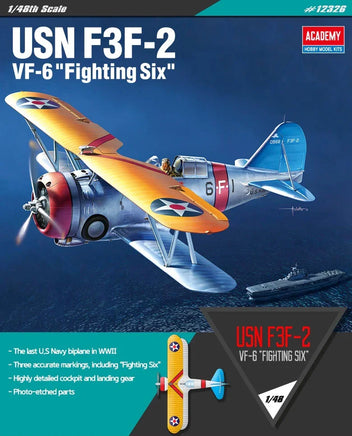 1/48 Academy US Navy Fighter F3F-2 VF-6 "Fighting Six" 12326 - MPM Hobbies