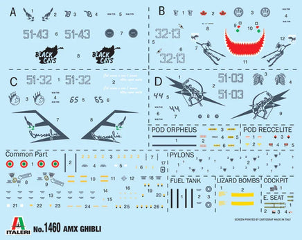1/72 Italeri AMX Ghibli Ground Attack Aircraft 1460