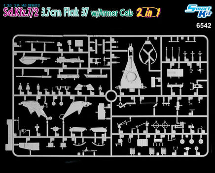 1/35 Dragon Model Sd.Kfz. 7/2 3.7cm Flak 37 w/Armor Cab 6542