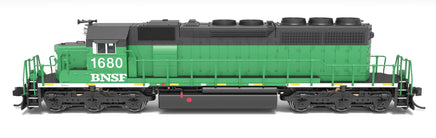 N Broadway Ltd EMD SD40-2 BNSF 1686 BN Black/Green/White w/Patch No-Sound / DCC-Ready 9483