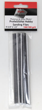Alpha Abrasives 1/8" x 5 3/4" Professional Hobby Course Sanding Files - #0305 - MPM Hobbies