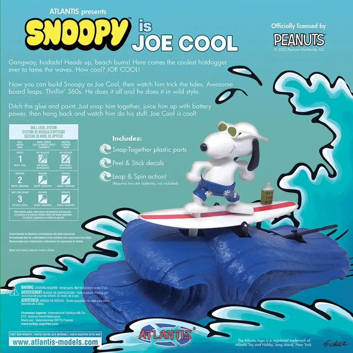 Atlantis Models Snoopy Is Joe Cool Model Kit - Peanuts Character